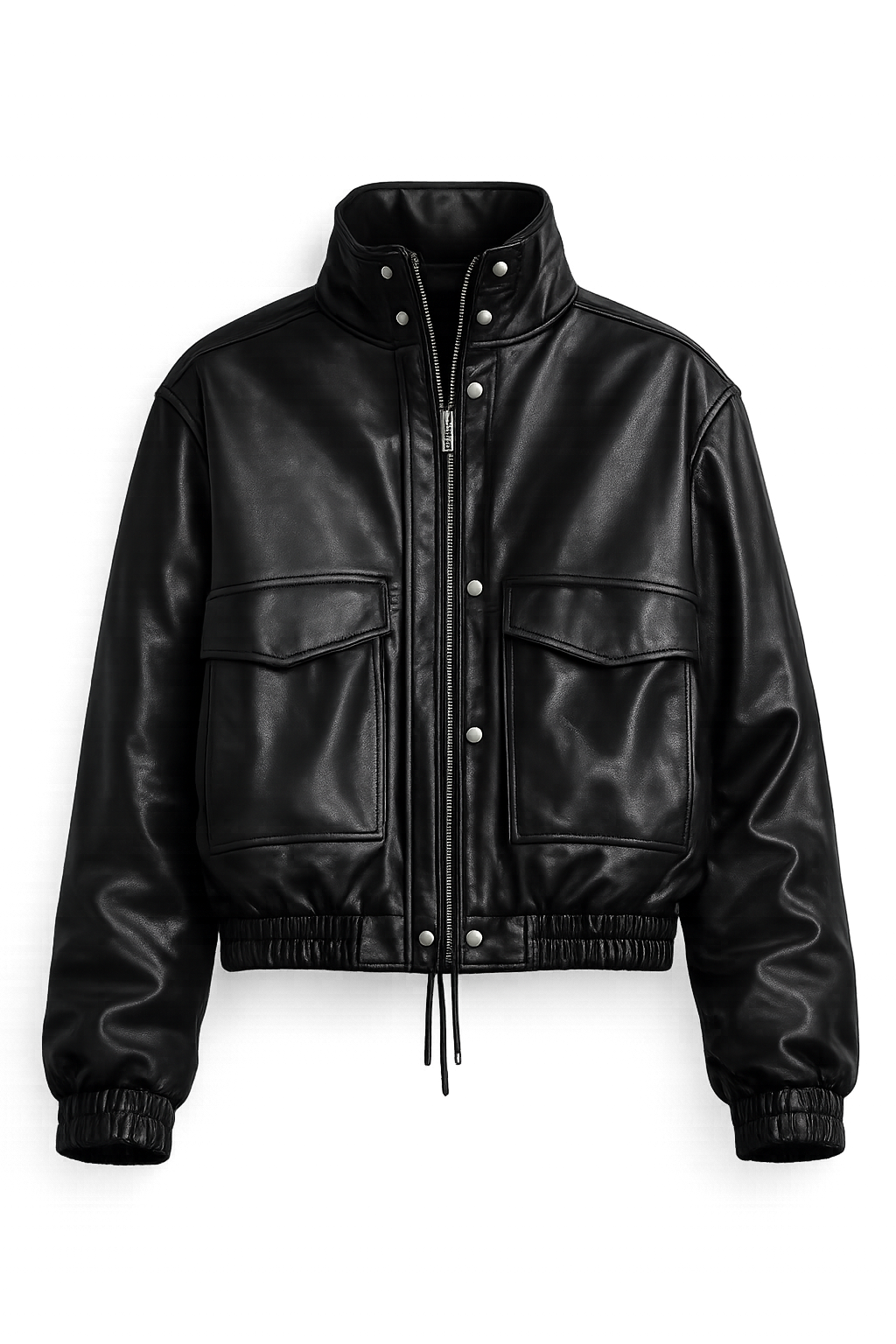 Raven Oversized Leather Bomber Jacket